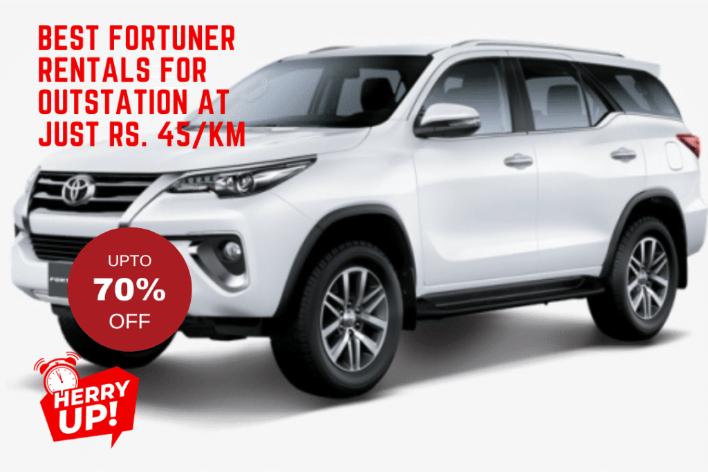 Best Fortuner Rentals for Outstation at Just Rs. 45 KM