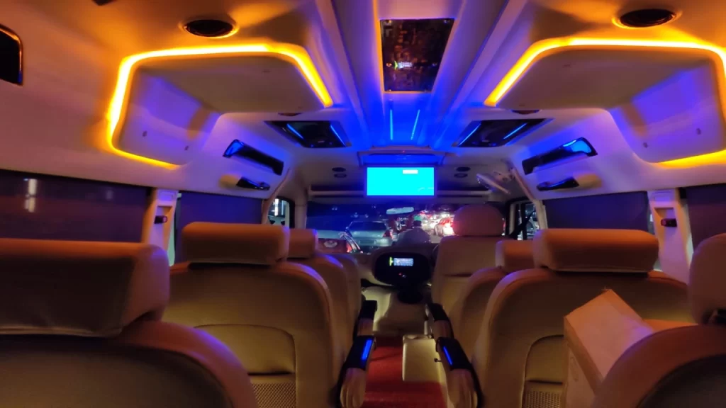 9 seater Tempo traveller rental with chauffeur in Bangalore