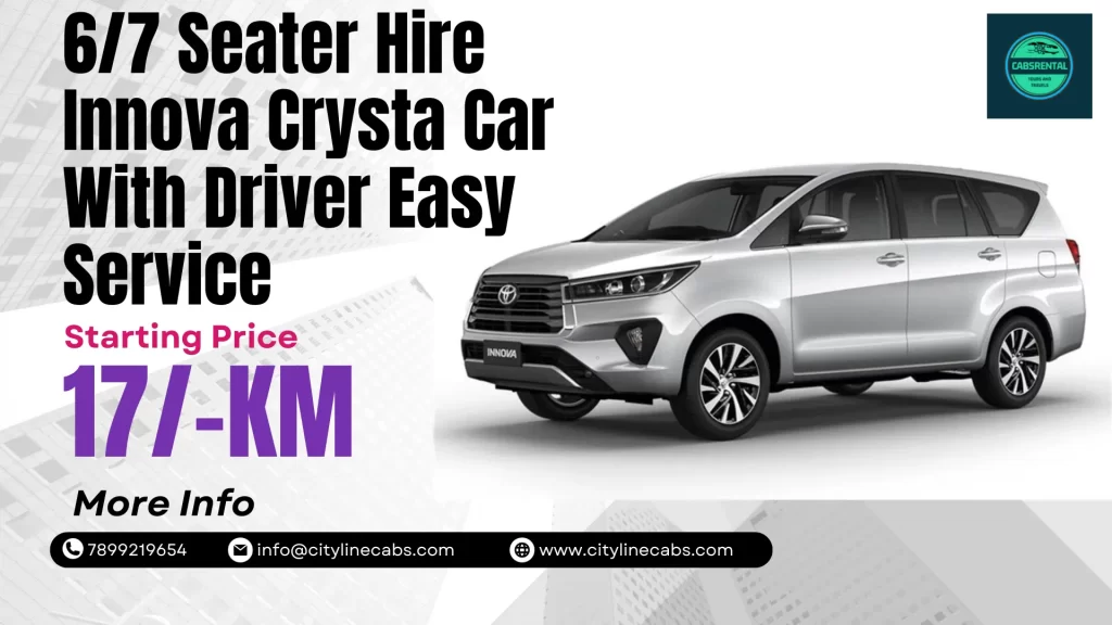 6/7 Seater Hire Innova Crysta Car With Driver Easy Service