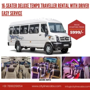 16-Seater Deluxe Tempo Traveller Rental With Driver Easy Service