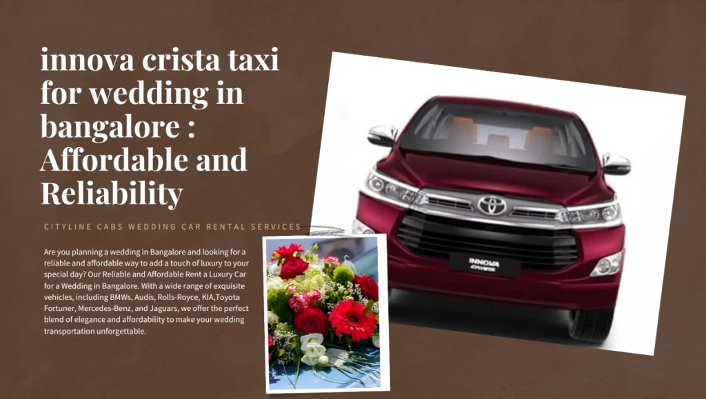 innova crista taxi for wedding in bangalore