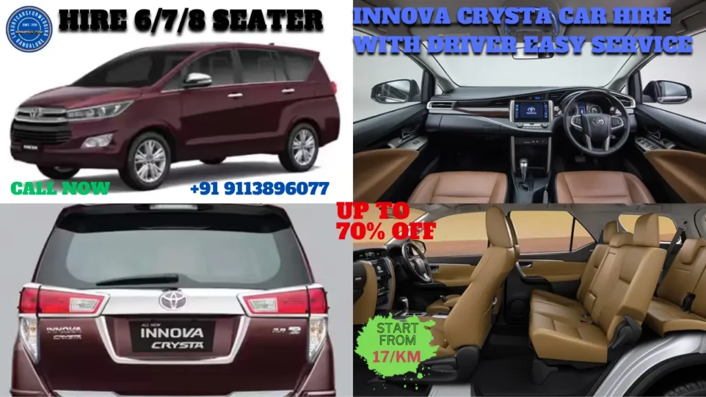 8 Seater Vehicle Innova Crysta Car Rental Service In Bangalore