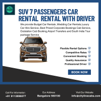 SUV 7 passengers car rental With Driver at Great Prices