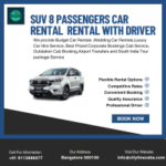 SUV 8 passengers car rental With Driver at Great Prices