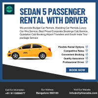 Sedan 5 Passenger Rental With Driver At Great Price