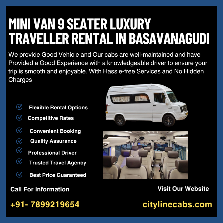 Mini Van 9 seater Luxury Traveller Rental in Basavanagudi