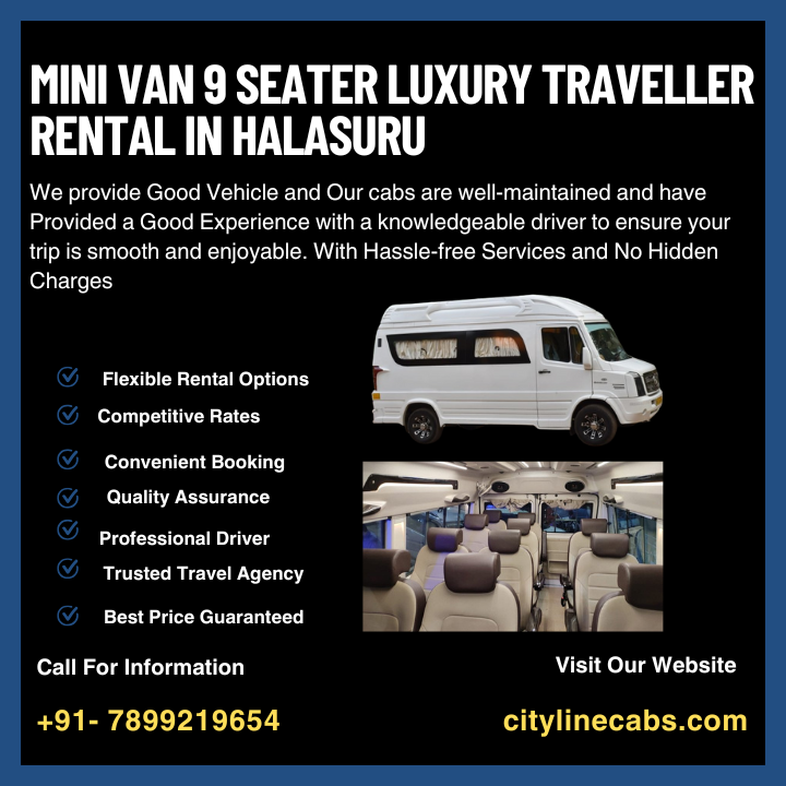 Mini Van 9 seater Luxury Traveller Rental in Halasuru