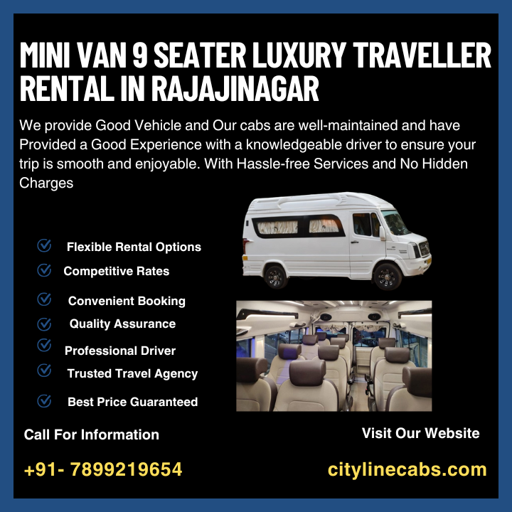 Mini Van 9 seater Luxury Traveller Rental in Rajajinagar