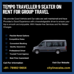 Tempo Traveller 9 Seater on Rent for Group Travel