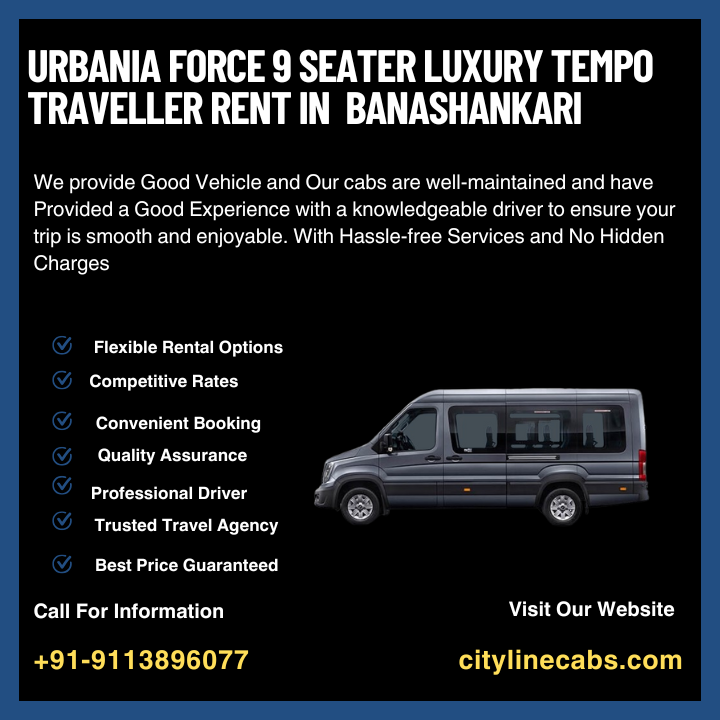 Urbania Force 9 Seater Luxury tempo traveller rent in Banashankari