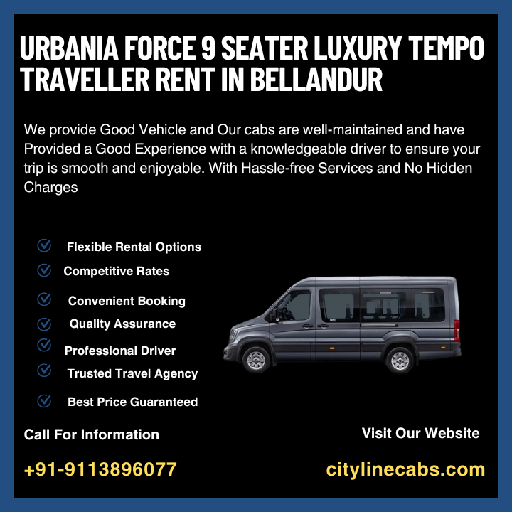 Urbania Force 9 Seater Luxury tempo traveller rent in Bellandur