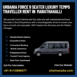 Urbania Force 9 Seater Luxury tempo traveller rent in Marathahalli