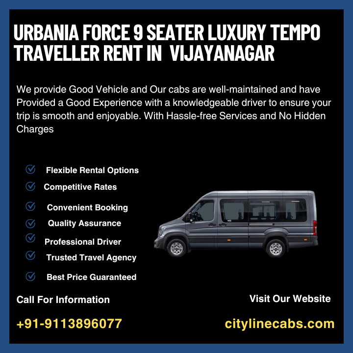 Urbania Force 9 Seater Luxury tempo traveller rent in Vijayanagar